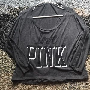 VS PINK 3/4 Sleeve Crop Top